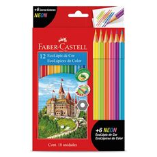 Faber-Castell - Ecolapis de Cor 12 Cores + 6 Neon